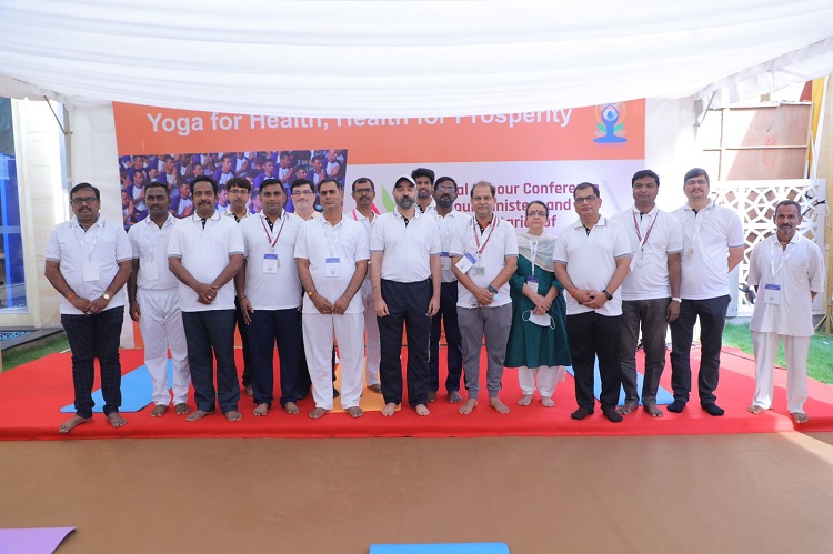 Yoga Camp held During Labour Ministers Conference at Tirupati on 26.08.2022